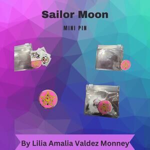Key Chain Blind bag Sailor Moon Mini Pin with Mini Stickers